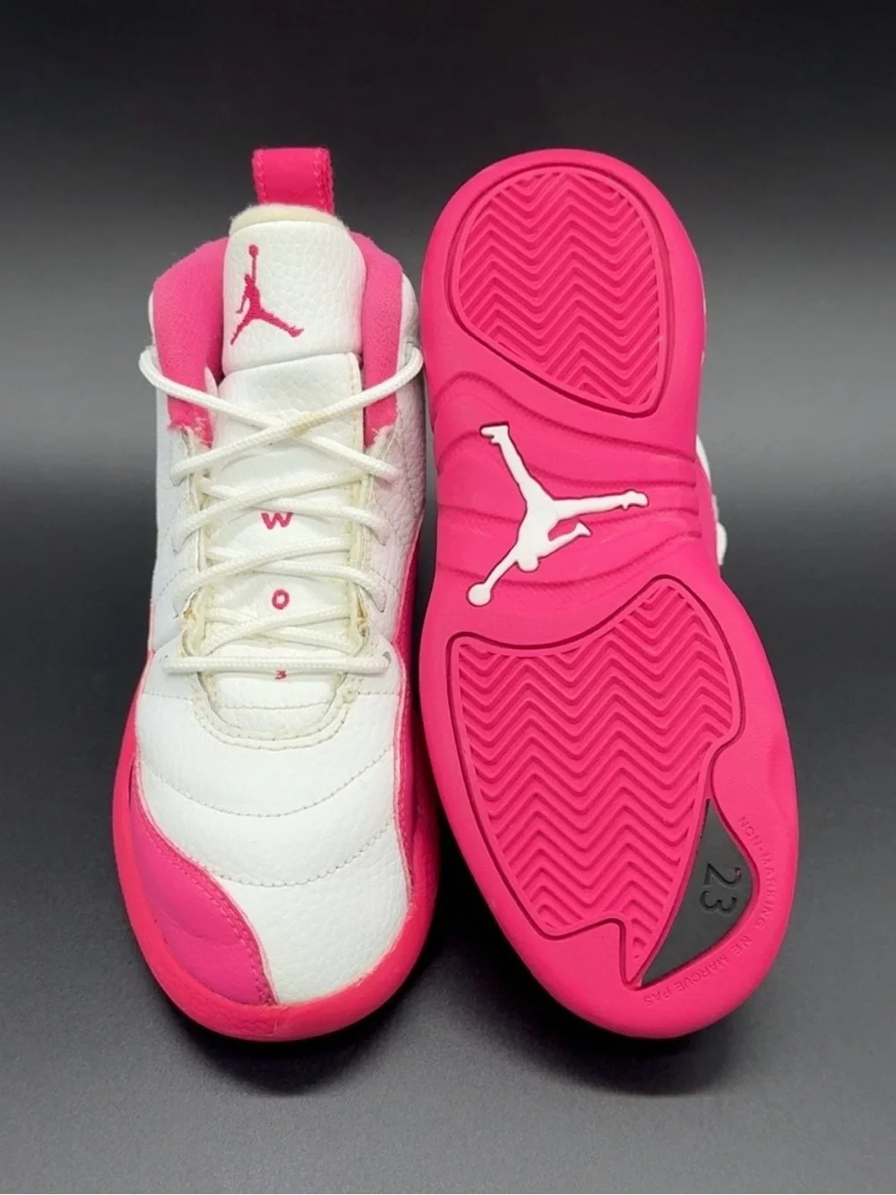 Jordan Kids White and Hot Pink High-Top Sneakers